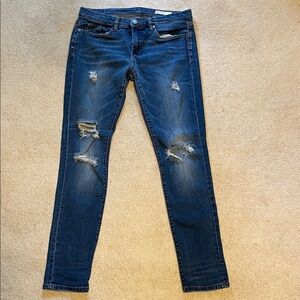 Blank NYC Dark Blue Distressed Skinny Jeans